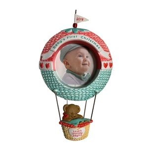 Hallmark 2018 Baby's First Christmas Hot Air Balloon Photo Ornament NO BOX